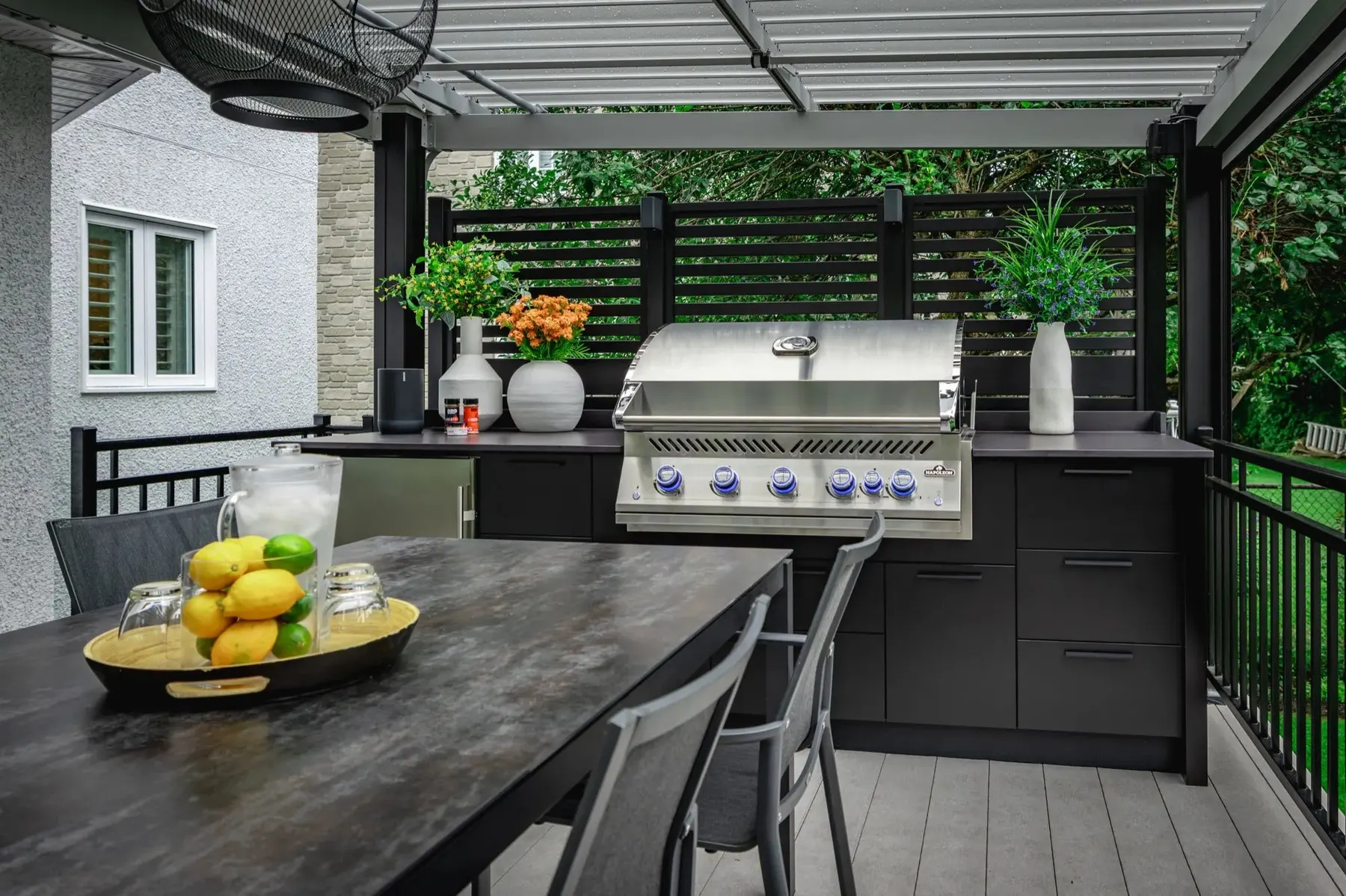 The covered terrace — the kitchen in use